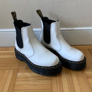 White Doc Martens Platform Chelsea Boots
